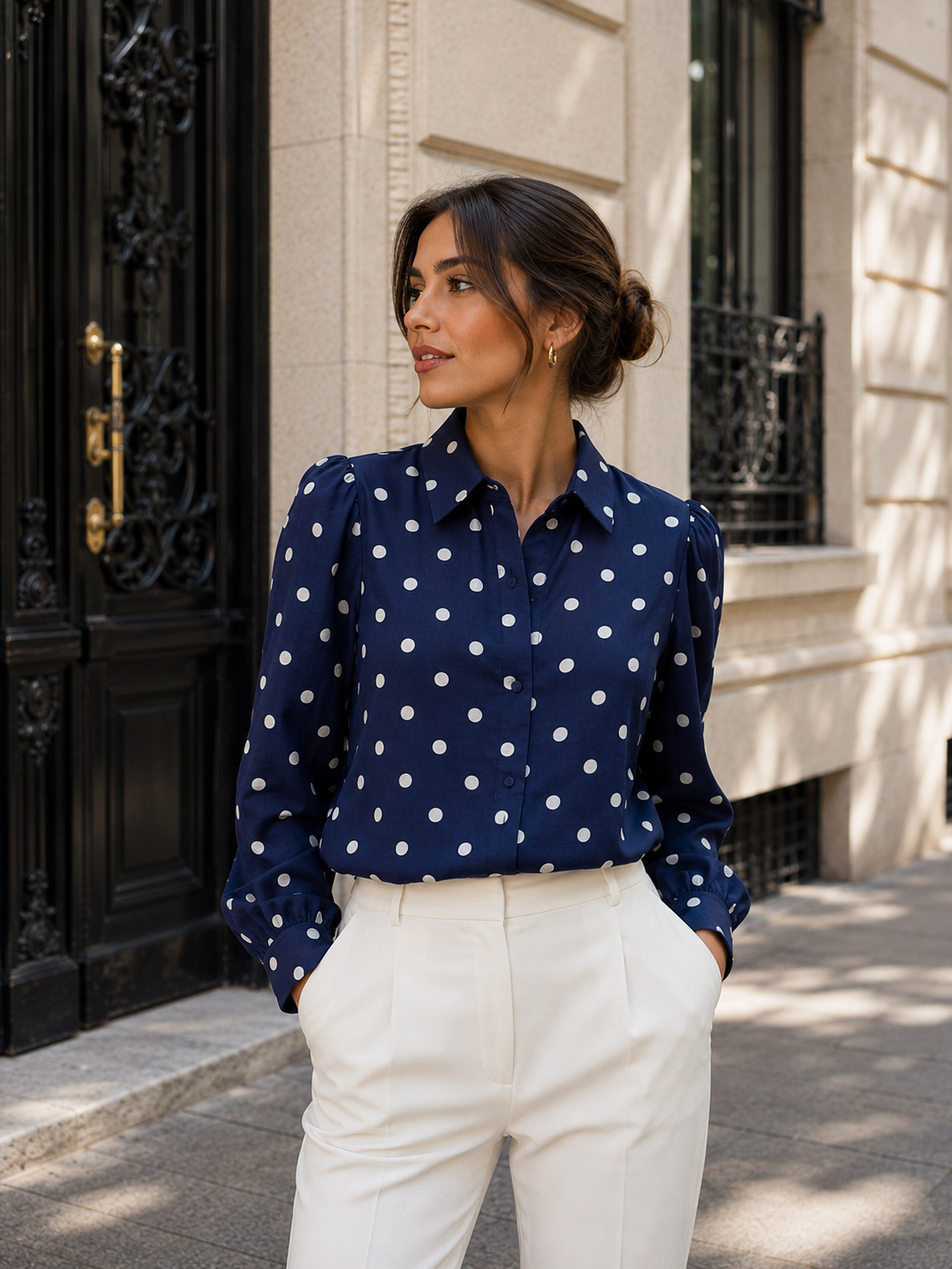 Camisa con estampado de lunares