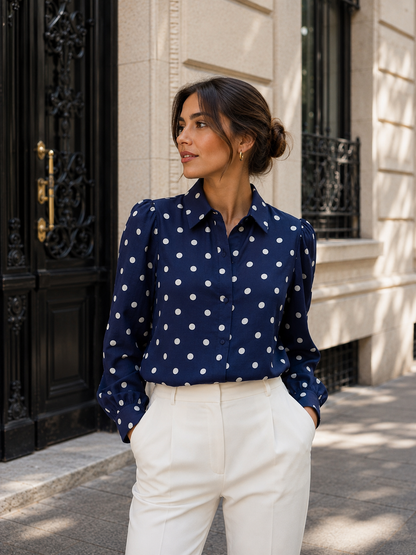 Camisa con estampado de lunares