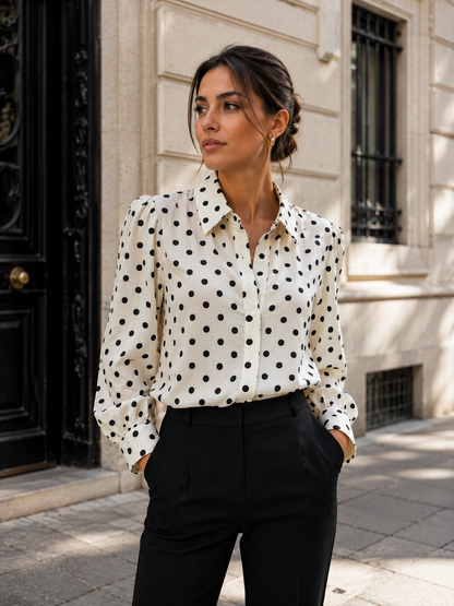 Camisa con estampado de lunares