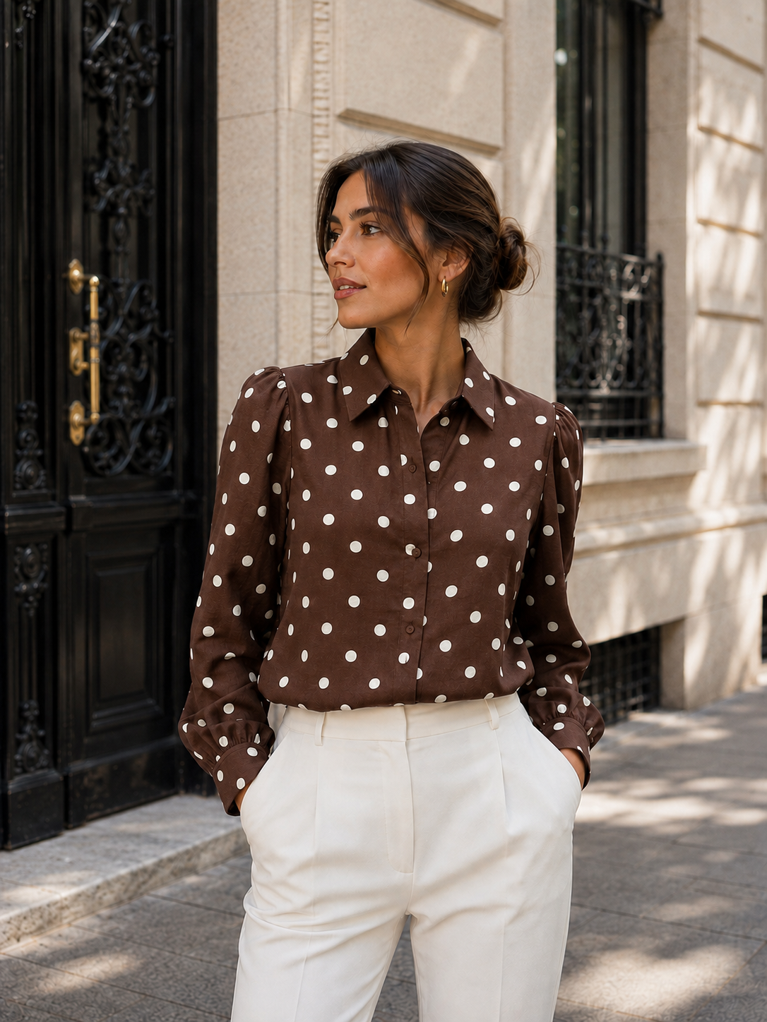Camisa con estampado de lunares