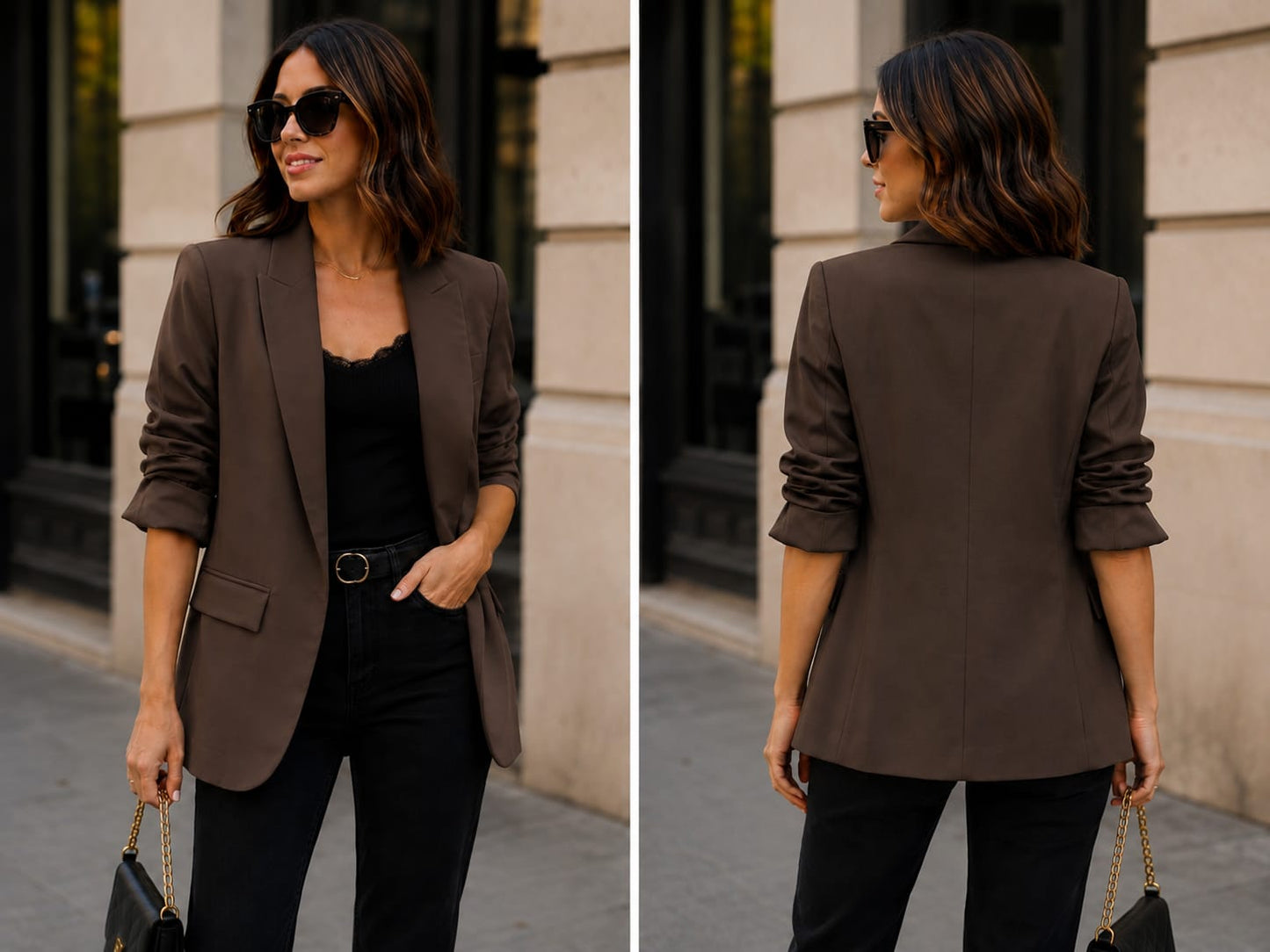 Chaqueta blazer con forro chic